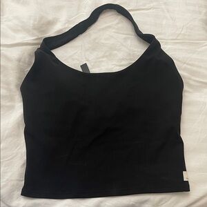 Vuori Black Halter Crop Top